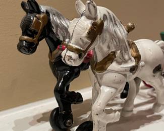 Vintage Kenton Cast Iron Horse-Drawn Stake Wagon Toy