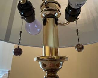 Vintage Stiffel Polished Brass Two-Light Table Lamp