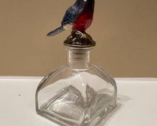 Vintage Cellini Italy Hand-Painted Bird Perfume Decanter