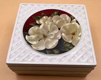 Igor Levashov "Magnolia Crimson" Art Tile Trivet