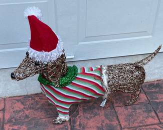 Lighted Wire Dachshund Christmas Decoration