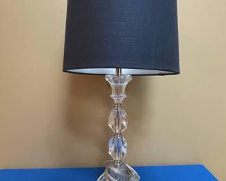 Crystal Column Table Lamp with Stacked Hexagonal Crystal Spheres