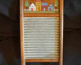 Decorative Hand-Painted Folk Art Washboard