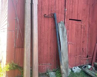 Post wraps, more live edge (that one is a beast - bring your muscles) and an iron sign pole. 