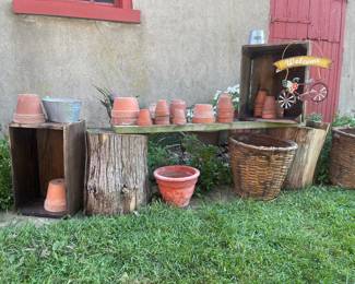 Pots, wooden crates & lots of garden items! More than what is pictured.