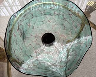 Signed Glass Art Bowl 