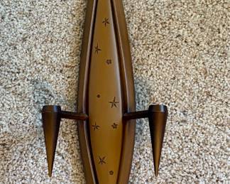 Syroco Inc. Vintage Mid-century Atomic-style Wall Sconce Candle Holder