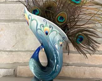 Peacock Vase , Franz Porcelain Collection 