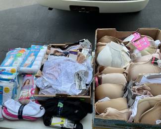 Bras, underpants, athletic socks