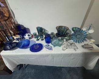 Antique blue glass