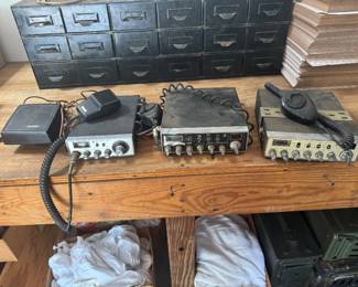 CB radios and metal tool bin