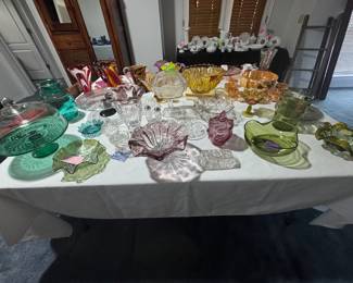 Variety of antique glassware