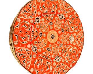Black Knight Porcelain dinner plate, manufactured by the Hutschenreuther porcelain company in Hohenberg, Bavaria, circa the 1930s.