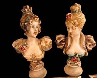 Pair of art nouveau busts