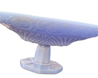 antique Jeannette Glass Co. Delphite Blue Pedestal Compote Bowl from the 1920s