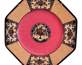 Antique Wedgwood Nanette Plate: Octagon Earthenware with Floral Urn/4 plates 