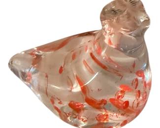 vintage Caithness Glass "Speckle the Hen" paperweight