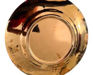  222 Fifth "Golden Hill" Thanksgiving Turkey Plate, notable for its unique metallic solid gold-finished backside