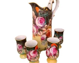 antique Limoges porcelain cider or beverage set, 