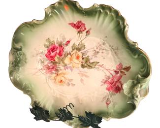 This antique piece is a La Belle China vanity tray / serving platter, produced by the Wheeling Pottery Company of Wheeling, West Virginia during the late 1890s to early 1900s.