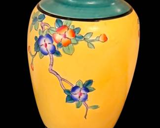 Gold Castle Vase Bird And Flower Porcelain Hand Painted Japan 7" Tall