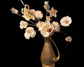 One of Mrs. Cross’ handmade shell art arrangements
