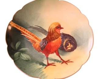 Limoges Charger Plate LRL 1900's Hand Painted Game Birds 