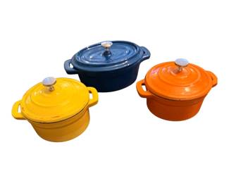 Enamel cast-iron, mini Dutch ovens