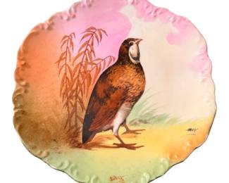 Antique Hand painted Limoges plate with partridge - Limoges FRANCE