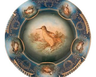 Vintage Quail Game Birds Portrait Gold Trim 8” Plate