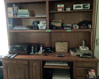 Vintage electronics including turntable, gaming system and vintage cameras