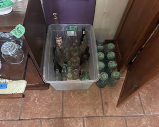 Antique bottles and vintage ball canning jars