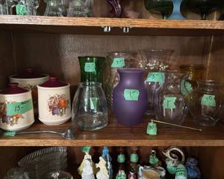 Avon collectibles, vases, Vintage canister set picturing a peach, plum and grapes and other vintage g
