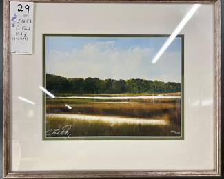 Limited Edition C. Ford Riley Framed Marsh Landscape Print (146/250)