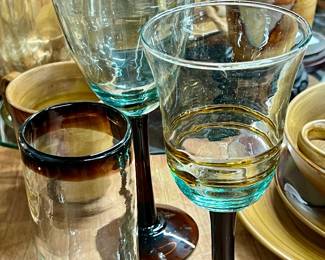 Coordinating set of glass tumblers & goblets