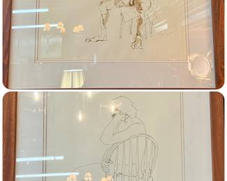 Pair of original art sketches