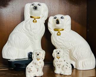 2 Pairs of Reproduction Staffordshire Dog Figurines