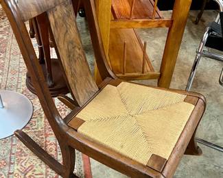 Antique Rattan Seat Rocker