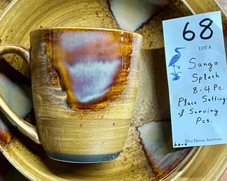Sango Splash Stoneware Dinnerware (8) 4 Pc. Place Settings & Serving Pcs. 