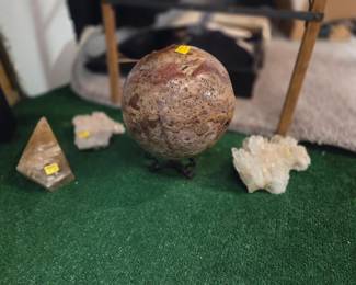 Hand Made huge geode, various other rocks