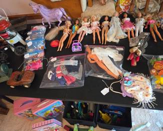 Barbie Dolls,  clothes and accessories.  Antique toys