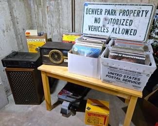 Vintage Sansui SP-2000 Speakers, Vinyl Records, Tube Radio, Onkyo Receiver  