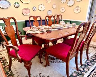 Johnson Brothers Devonshire (with RARE Teapot), Dining Set (6 Chairs, 2 Leaves, Protective Covers)