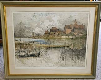 Luigi Kasimir colored etching 