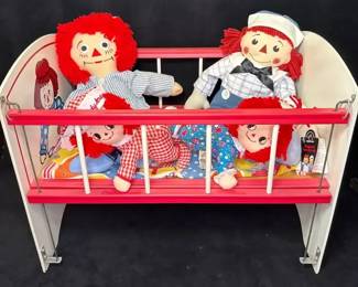 BobbsMerrill Raggedy Ann wooden doll crib Applause Dolls
