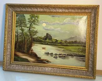 Classic Pastoral River Landscape Painting