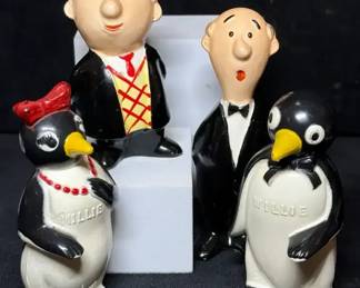 Willie and Millie the Penguin Bert and Harry Piel Salt Pepper Shakers
