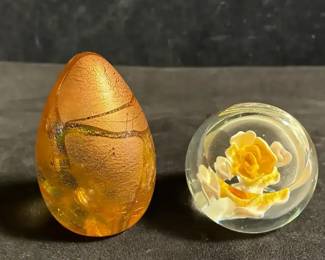 Floral Glass Paperweight