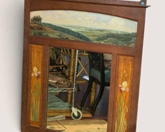 Arts Crafts Style Embellished Wall Mirror