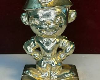 Phillips 66 goldtone metal mascot figurinepaperweight
